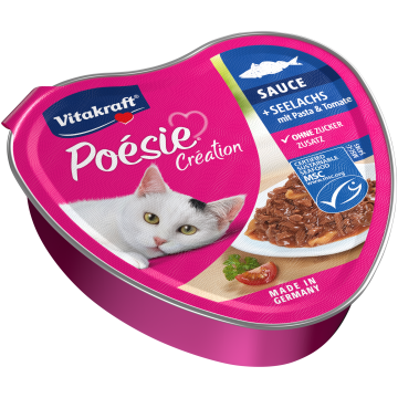 Poésie® Création + Seelachs mit Pasta & Tomate in Sauce