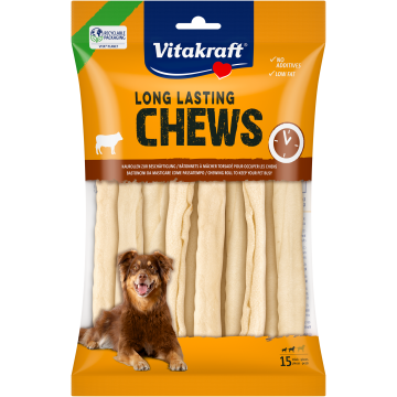 LONG LASTING CHEWS Kaurolle, white, 16 cm, 15 Stück