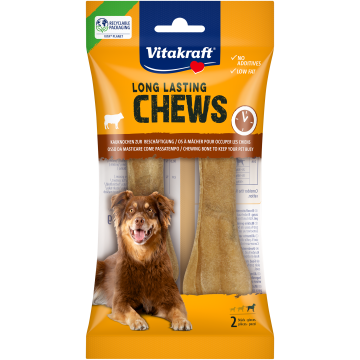 LONG LASTING CHEWS Kauknochen, gepresst, 14 cm, 2 Stück