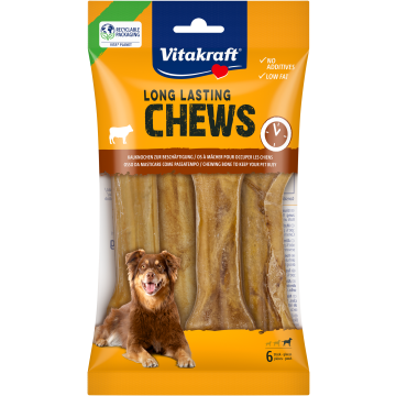 LONG LASTING CHEWS Kauknochen, gepresst, 14 cm, 6 Stück