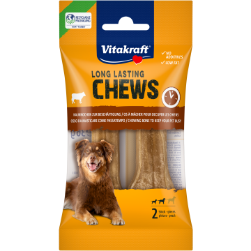 LONG LASTING CHEWS Kauknochen, gepresst, 8 cm, 2 Stück