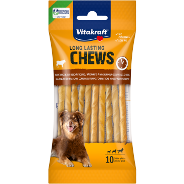 LONG LASTING CHEWS Gedrehte Kaustangen, 12,5cm, 10 Stück