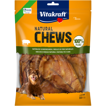 NATURAL CHEWS Natürliche Schweineohren, getrocknet