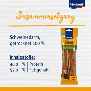 NATURAL CHEWS Purer Darmstreifen mit Biotin, getrocknet