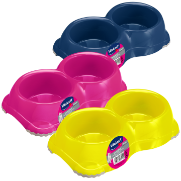 Doppel-Kunststoffnapf, Anti-Rutsch, 2 x 330 ml