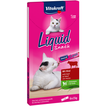 Liquid Snack mit Rind + Katzengras