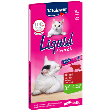 Liquid Snack mit Rind + Katzengras