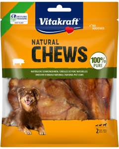 NATURAL CHEWS Natürliche Schweineohren, getrocknet