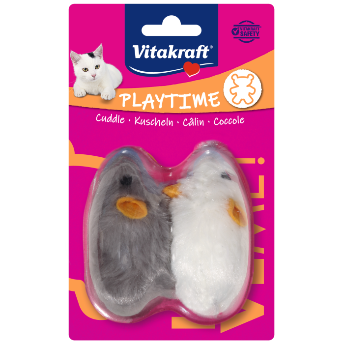 Plüschmäuse mit Quietscher, Langhaar Plüschmäuse mit Quietscher, Langhaar